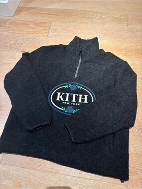 Kith Black Sherpa Quarter-Zip Pullover